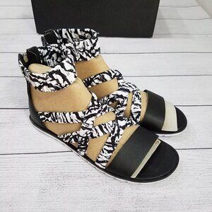 Sorel Ella II Ankle Strap Sandals Women's Size 12 - Black/White